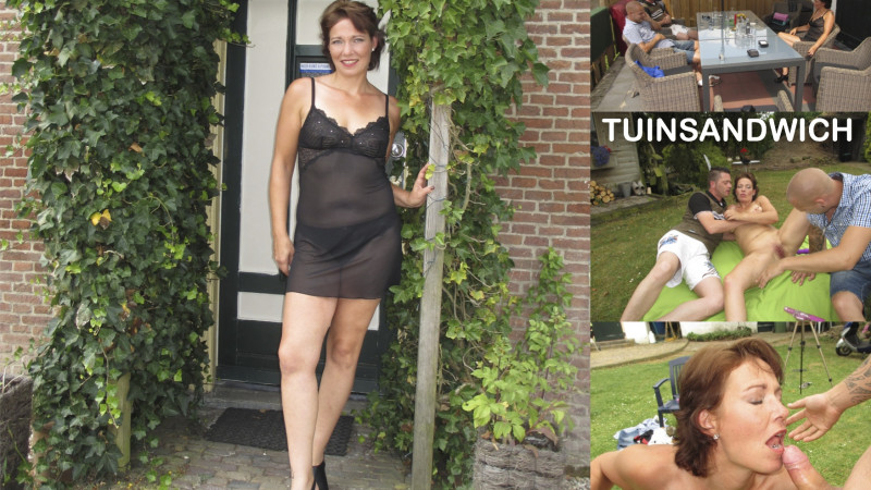 Film Rijpe Romi de tuin door gesandwiched